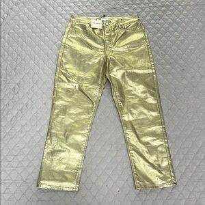 Superdown Gold Metallic Pants NWT – Size Large Statement Bottoms
